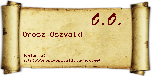 Orosz Oszvald névjegykártya